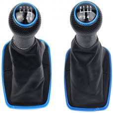 Vw Golf 4 Bora Váltószoknya Váltógomb 12mm 5+R 1J0711113EG műbőr, fekete, kék