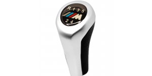 Bmw-M Váltógomb 5+R 25112229443 alumínium, műbőr, króm, fekete