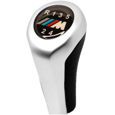 Bmw-M Váltógomb 5+R alumínium, műbőr, króm, fekete