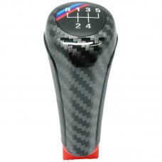 Bmw Váltógomb 5+R 25112229443 műanyag, bőr, fekete, Carbon