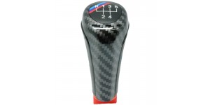 Bmw Váltógomb 5+R 25112229443 műanyag, bőr, fekete, Carbon