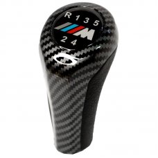 M-Bmw Váltógomb 5+R 25112229443 műanyag, Műbőr, fekete, Carbon