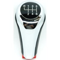 Váltógomb 6+R Bmw 1 3 5 6 7 X3 X5 Z3 Z4-hez Fém, Bőr, Fekete, Króm