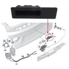 51247368752Csomagtér Ajtónyitó kapcsoló Bmw 2 3 4 5 X3 X5 X6 51247368752