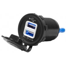 USB aljzat DC 12-24V; DC 5V / 3.1A (motorkerékpárhoz)