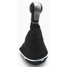 Seat Leon Altea Toledo Váltószoknya Váltógomb 5+R műbőr fekete ezüst Seat Leon Altea Toledo Váltószoknya Váltógomb 5+R műbőr fekete ezüst